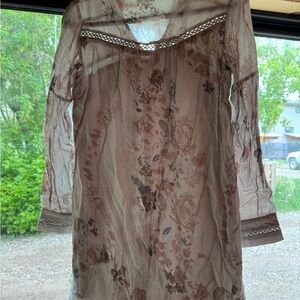 Floral Lace Trim Blouse - Cream